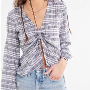 purple and white urban outfitters blouse
